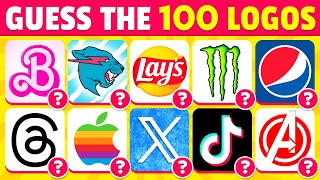 Guess the Logo in 3 Seconds ⏰👀🤔  100 Famous Logos  Logo Quiz [upl. by Whitman]