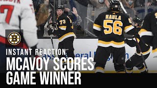 INSTANT REACTION  Bs score late to beat Caps  Was the hit on Marchand dirty  NBC Sports Boston [upl. by Nedrah]