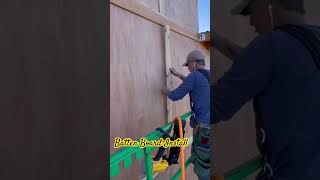 Batten board install  rustic pole barn construction shorts fyp [upl. by Eenahpets503]