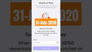 When was the Serum SRM decentralised exchange launched on Solana Timefarm Question of the day [upl. by Brianne]