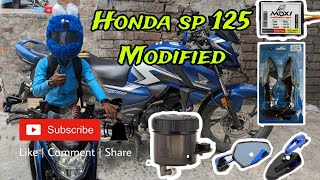 Honda SP125 Bs6 Modified Accessories fittingsmoxi FlasherLiu HJG indicatorHandle miroroil can [upl. by Sidon]