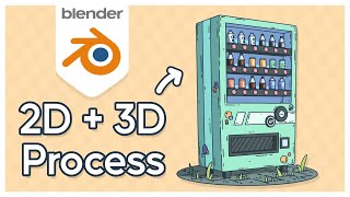 My Blender 2D3D Process with Grease Pencil [upl. by Yssirc]