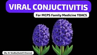 10VIRAL CONJUCTIVITIS MCPS FAMILY MEDICINE TOACS IN URDU [upl. by Down979]