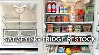 ULTIMATE FRIDGE RESTOCK Satisfying Fridge Organizing with all Healthy Organic Food [upl. by Luane240]