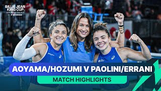 Shuko AoyamaEri Hozumi v Jasmine PaoliniSara Errani  Japan v Italy  Match Highlights [upl. by Pickett]