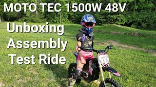 MOTO TEC 1500W 48V Unboxing Assembly and Test Ride [upl. by Nylarahs]