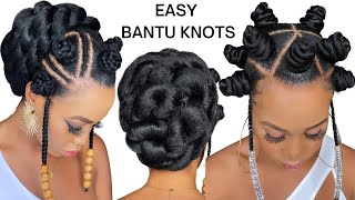 🔥EASY BANTU KNOTS ON NATURAL HAIR BRAIDED BANTU KNOT IN 30 Mins  Protective Style  Tupo1 [upl. by Marlon]