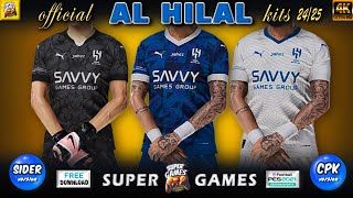 AL HILAL Official Kits Season 2425  Sider amp CPK  PES 2021  Football Life 2024  All Patches [upl. by Mazel]