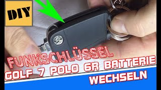 🛑 VW Golf 7  Polo 6r Schlüssel Batterie wechseln  wie dass geht und worauf Du achten solltest [upl. by Tadeo112]