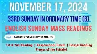 17 November 2024 English Sunday Mass Readings  33rd Sunday in Ordinary Time B [upl. by Dagall]