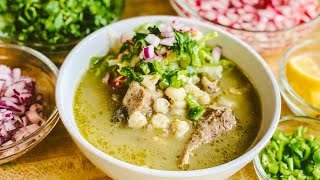 POZOLE VERDE de PUERCO con espinazo y costilla  mi estilo Green POZOLE [upl. by Ahcilef44]