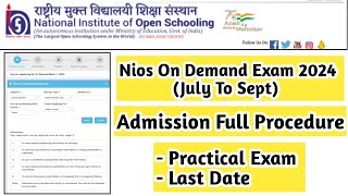 Nios Ode 2024 Admission July To September Full Procedure  Task Is Helping NIOS nios admission [upl. by Regor]