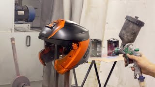 Painting Schuberth C5 helmet in KTM style [upl. by Carothers]