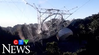 Watch the moment Puerto Ricos famous Arecibo Observatory collapses [upl. by Lenoj45]