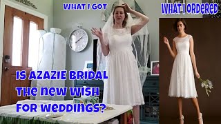 Bridal Bliss Azazie Wedding Dress Haul And Try On [upl. by Evania172]