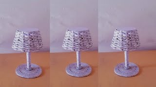 How to make DIY newspapers table lampDIY [upl. by Letnohs]