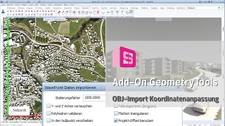 Allplan AddOn GeometryToos OBJImport Koordinatenanpassung [upl. by Baler]