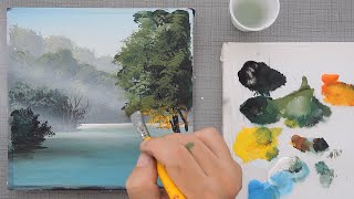 Still Waters  Acrylic Painting for Beginners [upl. by Ihskaneem]