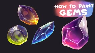 How to paint GEMS ◈ Game Asset TUTORIAL ✐ [upl. by Phares]