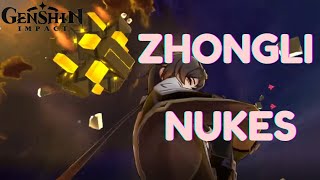 ZHONGLI NUKES INNOCENT HILICHURLS  Genshin Impact [upl. by Toille553]