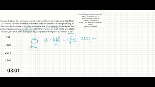 PE Exam Practice Problem 58 Materials  Concrete  Compressive Strength [upl. by Iemaj]