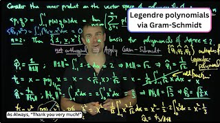 GramSchmidt and the Legendre Polynomials of Small Degree [upl. by Kohsa]