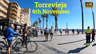 4K Torrevieja Costa Blanca Spain⎮November 2023⎮Saturday Morning Promenade Walking Tour 🇪🇸 [upl. by Nosnorb]