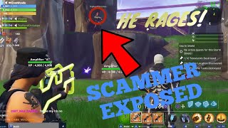 Scammer Gets Scammed In Fortnite PVE HE RAGED MUST WATCH [upl. by Llerod]