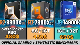 9800x3d overclock vs 7950x3d vs 7800x3d vs 5800x3d vs Intel 285k vs 14900k vs 9700x vs 9950x 9800x3 [upl. by Amzaj]