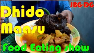 DHIDO  POTATO CHICKEN CURRY  NEPALI STYLE EATING  FOOD [upl. by Feune]