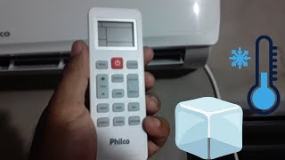 controle do ar condicionado Philco veja como aumentar e diminuir a temperatura [upl. by Nalyd]