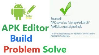 Apk editor build problem solve  Apk editor pro fixed build option  Apk editor problem by Pakhtoon [upl. by Anerok]