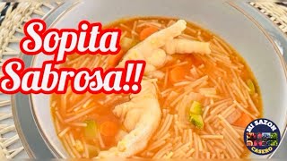 ✅La Sopa de FIDEOS mas SABROSA con PATAS de POLLO❤️ [upl. by Gnoud]