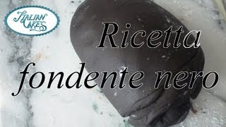 Ricetta pasta di zucchero nera black fondant recipe by ItalianCakes [upl. by Eran]