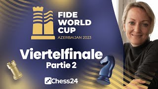 Elli Pähtz trifft im Viertelfinale des FIDE Weltcups 2023 auf Anna Muzychuk Partie 2 [upl. by Body69]