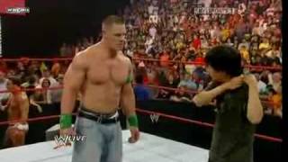 Mr Chow attacks John Cena at Raw 7309 [upl. by Eetsud]