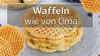 Omas einfacher Waffelteig  WAFFELN selber machen  eatde [upl. by Nawaj]