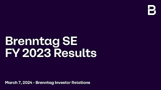 Brenntag SE  Full Year 2023 Results Presentation [upl. by Ellenrahs269]