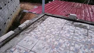 Balcony Tiles Installation  Pasang Mosek Balkoni [upl. by Nebur]