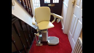 Stannah 260 Siena Stairlift with 2 way swivel on a Curved Staircase [upl. by Lu]