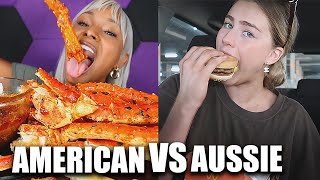 AMERICAN VS AUSTRALIAN MUKBANGERS [upl. by Oigile]