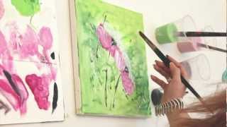 Acrylmalen Tutorial amp Verlosung des Originals Florales Motiv zur Ausgabe Malen mit Isabelle [upl. by Kalb458]