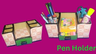 Making Desk Organizer with Waste Paper DIY Desktop Handmade  Pen holder  paper craft [upl. by Irahcaz500]