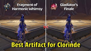 Clorinde Build  4pc Fragment of Harmonic Whimsy vs 4pc Gladiator Comparison  Genshin Impact [upl. by Lovato]