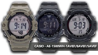 ZEGARKI CASIO  AE1500WH1AVEF8AVEF5AVEF Prezentacja CrazyTimepl [upl. by Cown]