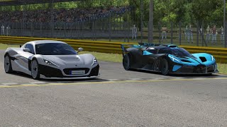 Rimac Nevera 2022 vs Bugatti Bolide 2020 at Monza Full Course [upl. by Uird846]