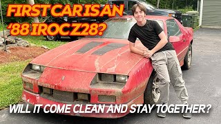 TWG Episode 1 FIRST CAR IROC Z28 STEP 1 DECONTAMINATION [upl. by Ellicul323]