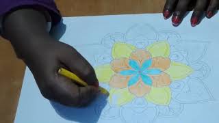 Today i will color very big flower [upl. by Euqinu]