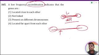 A low frequency recombination indicates that the genes are 1 Located far apart from each other [upl. by Lucey518]