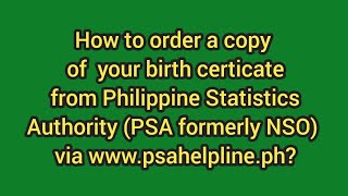 How to order PSA certificate like birth certificate online psahelpline birthcertificate [upl. by Ronym]